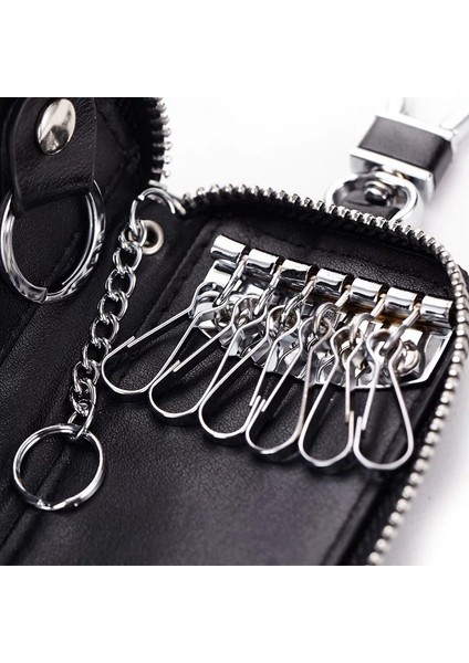 Gül Kırmızı Stili Güney Kaz Deri Unisex Anahtar Cüzdan Çok Fonksiyonlu Anahtar Düzenleyici Moda Erkek Araba Anahtar Tutucular Bayanlar Akıllı Ev Temizlikçisi (Yurt Dışından)