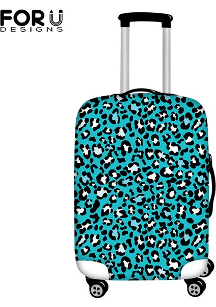 HTE977 Stili L Beden Forudesıgns Elastik Kumaş Bagaj Koruyucu Kapak Karışık Renk Leopar Desen Baskılı Seyahat Bavulu Kılıfı Toz Kapağı (Yurt Dışından)