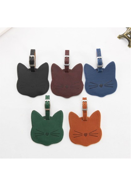 Stil 2 Stil 4 Stil Sevimli Kedi Deri Bagaj Etiketi Çiftler Için Seyahat Aksesuarı Isim Kimlik Etiketleri (Yurt Dışından)