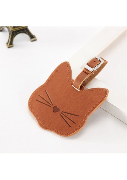 Stil 2 Stil 4 Stil Sevimli Kedi Deri Bagaj Etiketi Çiftler Için Seyahat Aksesuarı Isim Kimlik Etiketleri (Yurt Dışından)