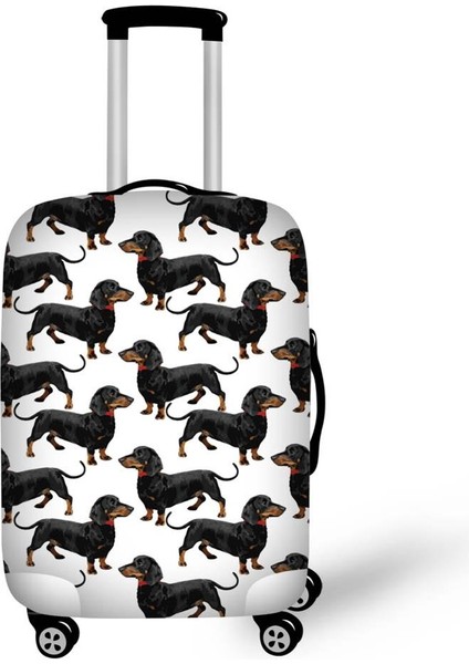 H8606F26 Stili S Beden Twoheartsgirl Yıkanabilir Bavul Kılıfı Sevimli Dachshund Köpek Seyahat Bavul Koruyucu 18 Ila 32 Inç Bagajın Üzerine Uygun Fermuar Kapanışı (Yurt Dışından)