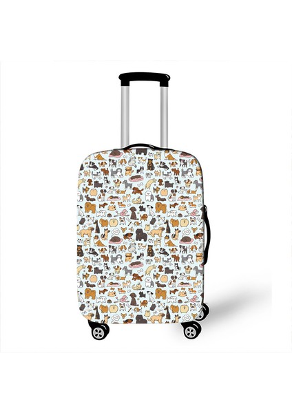 PXTDACHSHUND08 Stili S Beden Sevimli Köpek Kedi Baskılı Valiz Kapağı Seyahat Aksesuarları Toz Geçirmez Bagaj Kapak Elastik Bavul Trolley Kılıfı (Yurt Dışından)