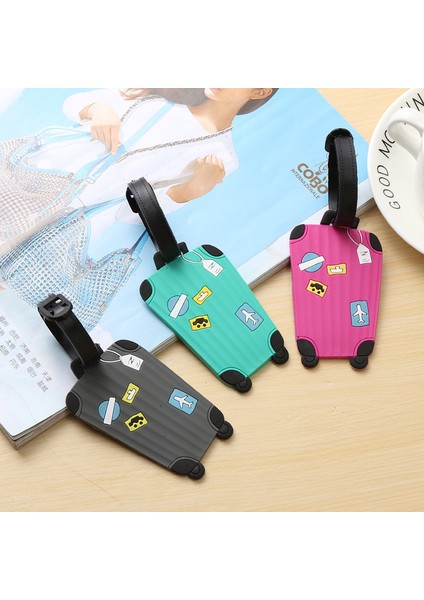 Gök Mavisi Tarzı Yaratıcı Biniş Kartı Bavul Çizgi Film Bagaj Etiketi Tasarımı Kimlik Tanımlayıcı Etiket Adres Tutucu Seyahat Aksesuarları (Yurt Dışından) fırsatları