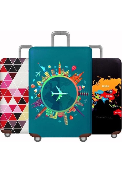 1 Bagaj Kapağı Stili M Beden Dünya Haritası Seyahat Bavulu Koruyucu Kılıf Yeni Stil Valiz Kılıfı Seyahat Aksesuarları Elastik Bagaj Toz Kapağı 18'-32' Uygulanan (Yurt Dışından) indirimleri