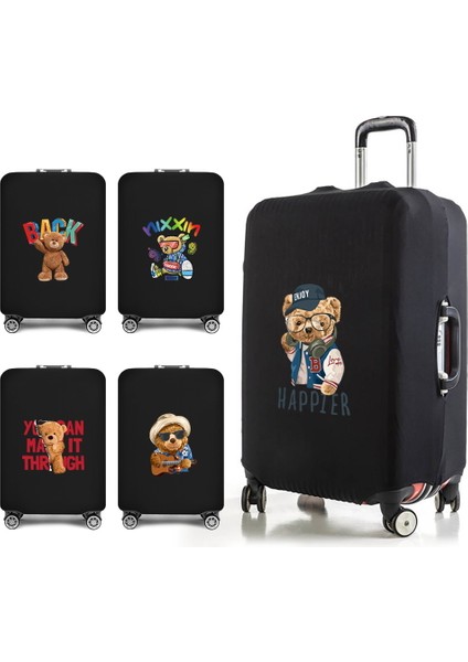 8BEAR003 Stili S Beden Mukavemetli Seyahat Valiz Kılıfı, Daha Kalın Seyahat Aksesuarı, 24 Inç Ayı Baskılı Bavul Toz Önleyici Kılıf (Yurt Dışından) fiyatları