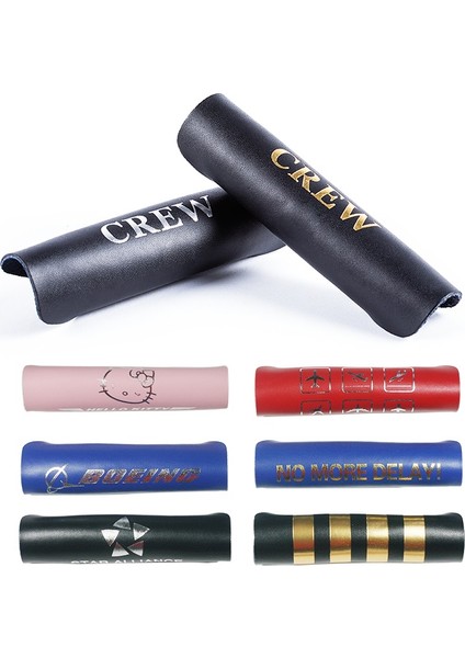 Artık Gecikme Stili Yok Unisex Siyah Hakiki Gerçek Deri Tutma Kılıfı Hava Yolu Hostesi Pilot Koruyucu Kollu Kadın Erkek Mürettebat Bagaj Kılıfı (Yurt Dışından) fiyatları