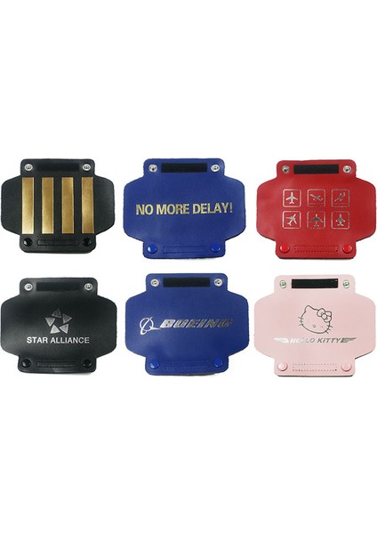 Artık Gecikme Stili Yok Unisex Siyah Hakiki Gerçek Deri Tutma Kılıfı Hava Yolu Hostesi Pilot Koruyucu Kollu Kadın Erkek Mürettebat Bagaj Kılıfı (Yurt Dışından) fırsatları