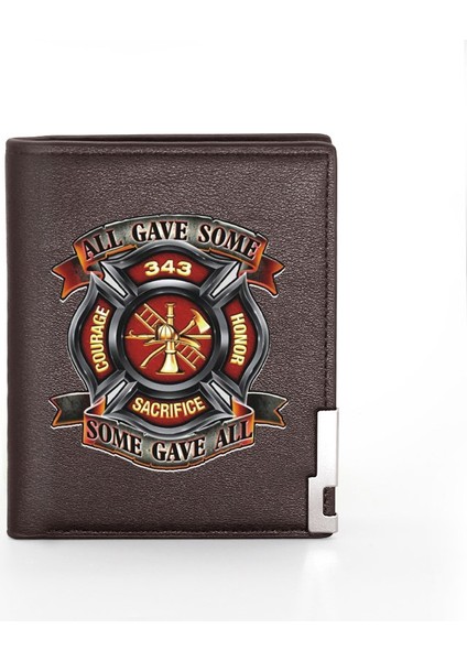 BG601-KAHVERENGI Stil Yüksek Yangın Kontrolü Erkekler Baskı Cüzdan Deri Cüzdan Erkekler Kredi Kartı Tutucu Kısa Erkek Ince Para Çantaları (Yurt Dışından)