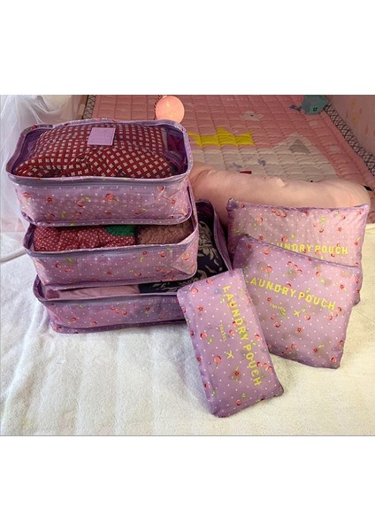 Mor Kiraz Tarzı Seyahat Paketleme Küpü Moda Su Geçirmez Büyük Kapasiteli Giysi Ayırma Organizasyon Çantası Depolama Paketi Erkek Haftasonu Çantası (Yurt Dışından)