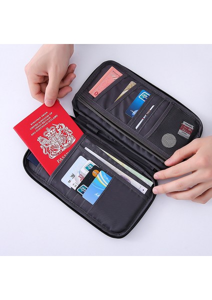 Gri Stil Seyahat Aksesuarları Pasaport Kılıf Tutucu Kart Çantası Kredi Kartı Tutucu Cüzdan Çanta Organizer Pasaport Belge Paketi Kartlık (Yurt Dışından)