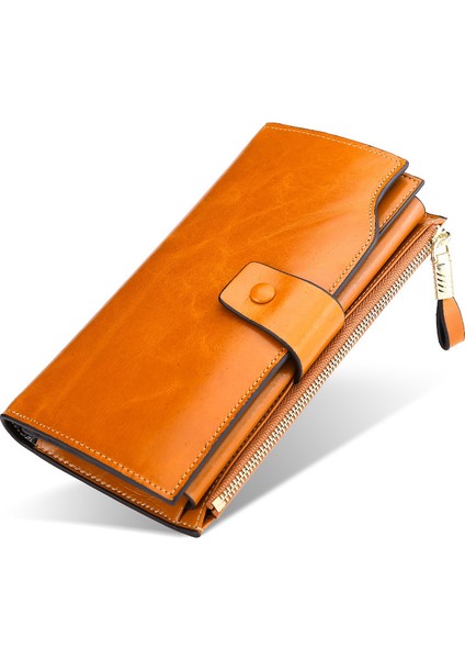 Kırmızı Stil Kangaroo Krallığı Vintage Lüks Rfıd Kadın Cüzdanı Gerçek Deri Uzun Fermuarlı Kavanoz Cüzdan Büyük Kapasiteli Kart Tutucu Cüzdan (Yurt Dışından) modelleri