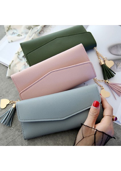 Kırmızı 11.5X9CM Stili Tasarımcı Kısa Boyunca Kemer Çantalar Deri Uzun Cüzdan Kadın Lüks Bayan Telefon Cüzdanı Mini Kredi Kartı Tutucu Para Çantası (Yurt Dışından)