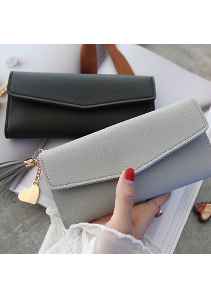 Kırmızı 11.5X9CM Stili Tasarımcı Kısa Boyunca Kemer Çantalar Deri Uzun Cüzdan Kadın Lüks Bayan Telefon Cüzdanı Mini Kredi Kartı Tutucu Para Çantası (Yurt Dışından)