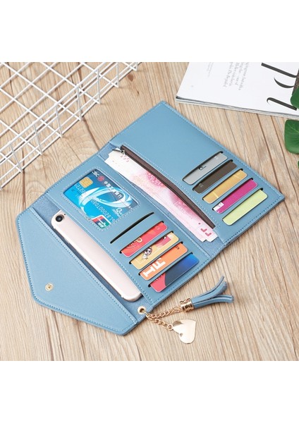 Kırmızı 11.5X9CM Stili Tasarımcı Kısa Boyunca Kemer Çantalar Deri Uzun Cüzdan Kadın Lüks Bayan Telefon Cüzdanı Mini Kredi Kartı Tutucu Para Çantası (Yurt Dışından)