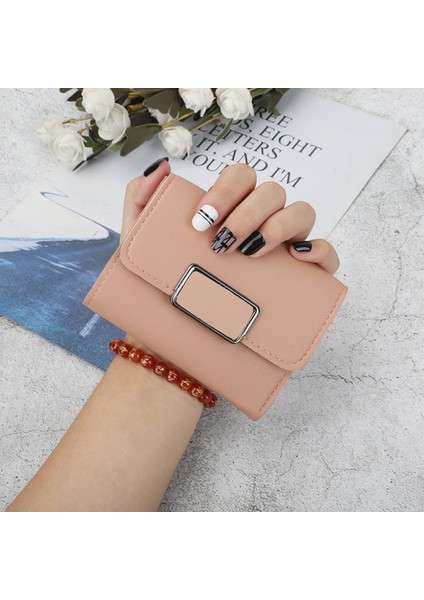 Nude Tarzı Şık Yeni Kadın Uzun Cüzdanlar Saf Renk Yün Topu Yay Debriyaj Çanta Kadın Uzun Çanta Kart Çantası Bozuk Para Cüzdanı (Yurt Dışından)