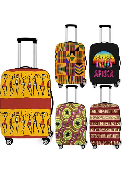 PXTAFRO32 Stili S Beden Afrika Baskı Desenli Valiz Kılıfı Seyahat Eden Afro Kadınlar Elastik Toz Geçirmez Bavul Kılıfı Koruyucu Kapaklar (Yurt Dışından) indirimleri
