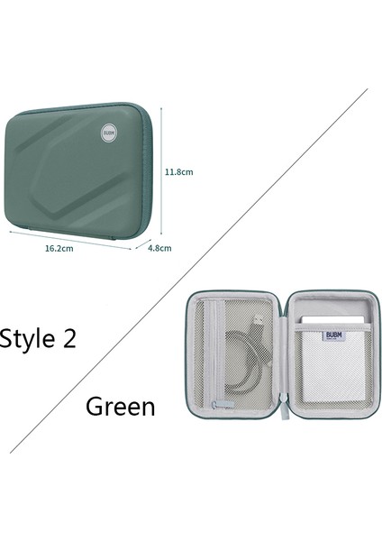 Stil 2 Yeşil Stil Bubm Çanta Sabit Disk Paketi USB U Kalkanı U Disk Kulaklıklar Sd Kartlar Flash Sürücü Çubukları Taşıma Çantası Seyahat Düzenleyici (Yurt Dışından)