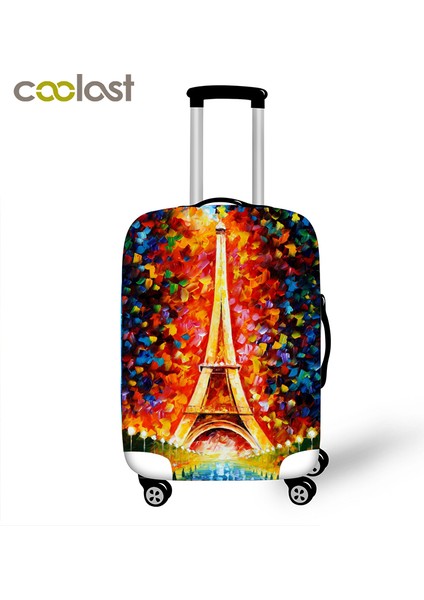 XTYH05 Stili Xl Beden Eiffel Kulesi Yağlı Boya Valiz Koruyucu Kapak Seyahat Aksesuarları Için Elastik Kapaklar Inç Trolley Durumunda Valiz Kapağı (Yurt Dışından) fırsatları