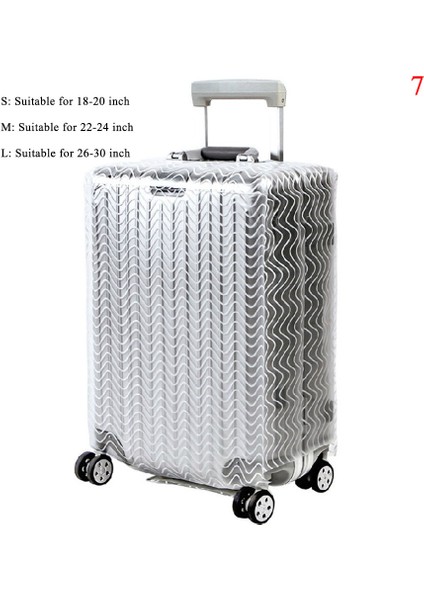 No.7 Tarzı S Beden Renkli Seyahat Valizi Korumalı Bavul Kılıfı Tekerlekli Bavul Aksesuarları Seyahat Valizi Toz Kapağı F 26 Inç Çanta (Yurt Dışından)