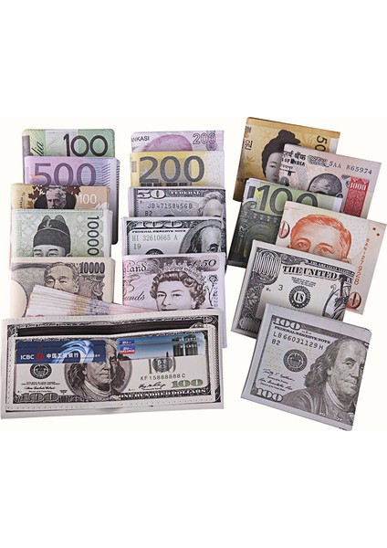 No.3 Tarzı Yeni Yaratıcı Para Basma Desenli Cüzdan Fermuarlı Cüzdan Depolama Paketi Dolar Sterlin Euro Ruble Şekilli Bölme Madeni Para Cüzdanı (Yurt Dışından)