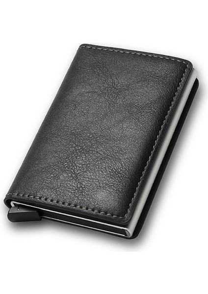 Gri Tarzı Karbon Fiber Rfid Kart Tutucu Erkek Cüzdan Para Çantası Siyah Erkek Cüzdanı Mini Ince Cüzdanlar Walets (Yurt Dışından)