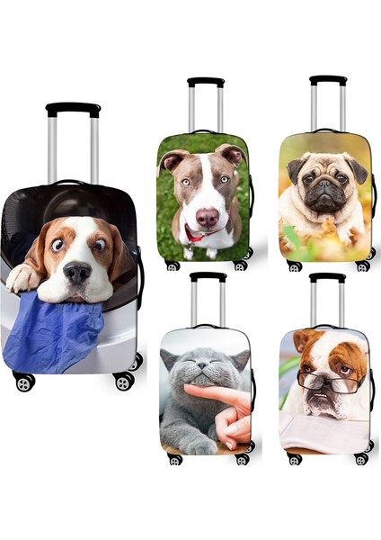 No.10 Tarzı S Beden Yüksek Esneklik Bagaj Koruyucu Kılıf Sevimli Köpek Kedi Hayvan Baskılı Seyahat Aksesuarı Inç Baga Uygun Bagaj Kılıfı (Yurt Dışından) modelleri