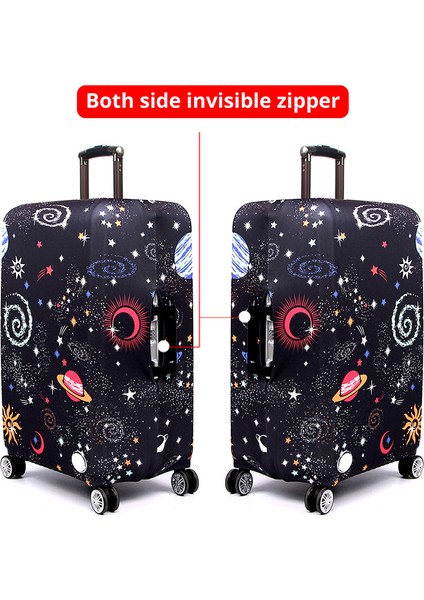 P Stili S Beden Mutlu Gezegen Tekerlekli Valiz Koruyucu Kılıf Çiçekler Flamingo Mavi Rüya Seyahat Bavul Kılıfı Elastik Koruyucu Kapaklar XT910 (Yurt Dışından) fırsatları