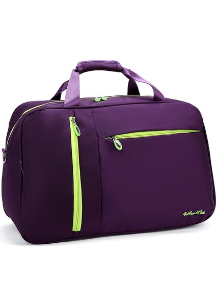 Küçük Mor Tarzı Spor Iş Seyahat Için Su Geçirmez Büyük Kapasiteli Erkek Kadın Tek Omuz Seyahat Çantası Taşınabilir Askılı Valiz Düz Renk El Çantası (Yurt Dışından) fırsatları