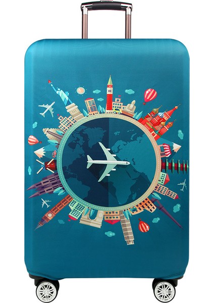 No.8 Stili S Beden Seyahat Valizi Toz Kapağı Tekerlekli Kasa Toz Kapağı Geçirmez Seyahat Aksesuarları Elastik Kumaş Bagaj Kapağı Uygun (Yurt Dışından)