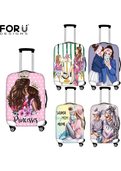 Özel Stil L Beden Forudesıgns Çizgi Film Kızlar Kraliçe Süper Anne Baskılı Valiz Kılıfı Seyahat Aksesuarları Tekerlekli Bavul Kılıfı Bagaj Koruyucu Kapaklar (Yurt Dışından) fiyatları