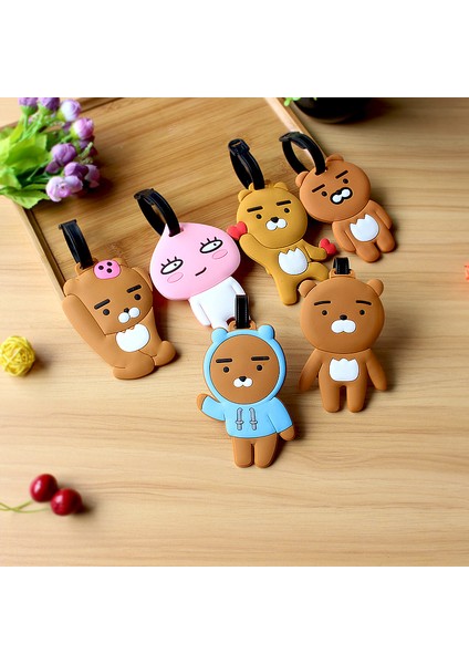 No.5 Tarzı Yeni Çizgi Film Pvc Valiz Etiketi Seyahat Kart Setleri Silikon Biniş Kartı Bagaj Aksesuarı Etiketi (Yurt Dışından) fiyatları