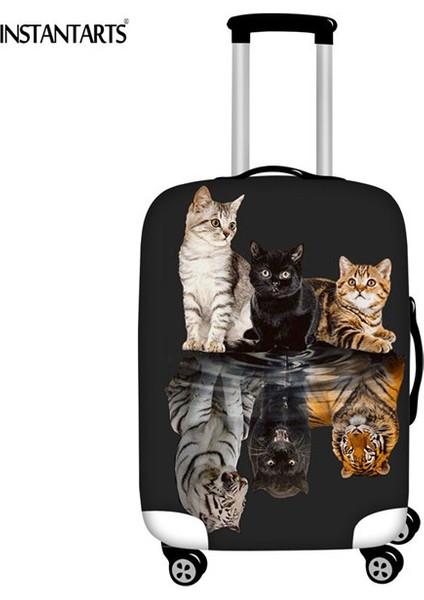 HK855 Stili L Beden Anında Sanat Kedi Yansıma Kaplan Bavul Koruyucu Kılıflar Su Geçirmez Toz Yağmur Cinsiyetsiz Bagaj Kılıfı Için Inç Uygulayın (Yurt Dışından)