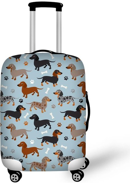 Z3668F26 Stili S Beden Twoheartsgirl Yıkanabilir Bavul Kılıfı Sevimli Dachshund Köpek Seyahat Bavul Koruyucu 18 Ila 32 Inç Bagajın Üzerine Uygun Fermuar Kapanışı (Yurt Dışından)