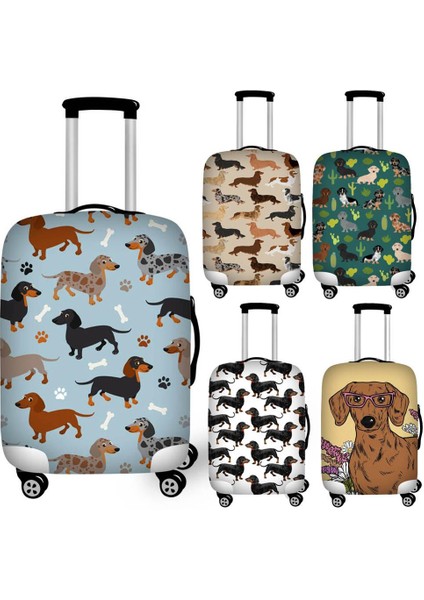 Z3668F26 Stili S Beden Twoheartsgirl Yıkanabilir Bavul Kılıfı Sevimli Dachshund Köpek Seyahat Bavul Koruyucu 18 Ila 32 Inç Bagajın Üzerine Uygun Fermuar Kapanışı (Yurt Dışından) fiyatları