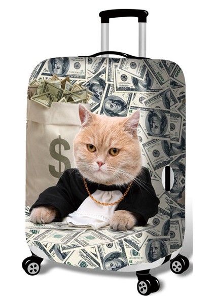 O Tarzı M Beden Ruputın Yeni Valiz Elastik Toz Kapağı 18-30 Inç Şifreli Bavul Seyahat Çantası Yüksek Kedi Koruyucu Kılıf - Turuncu (Yurt Dışından)