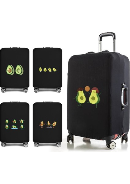 Siyah Stil M Beden Yeni Avokado Desenli Inç Valiz Kılıfı Seyahat Sırt Çantası Korumalı Kapak Dikişsiz Elastik Seyahat Aksesuarları (Yurt Dışından) fırsatları