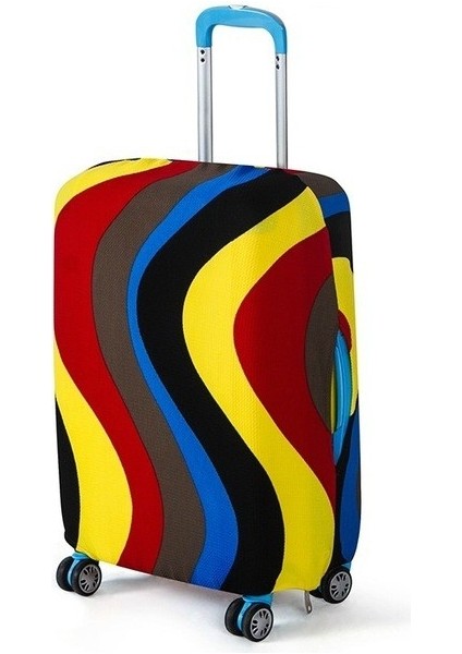 Dalga Stili L Beden Seyahat Bavul Kılıfı Koruyucu Kapak Tekerlekli Bavul Seyahat Bavul Toz Kapağı Seyahat Aksesuarları Uygula Sadece Kapak (Yurt Dışından)