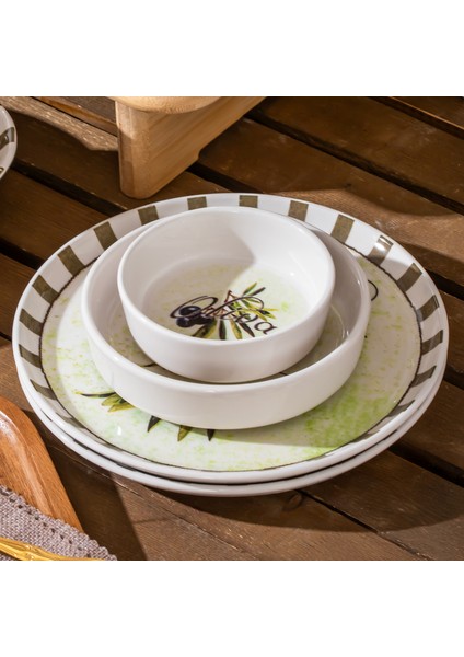Olives 14 Parça Seramik 6 Kişilik Kahvaltı Takımı