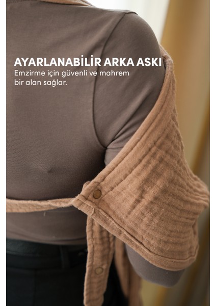 %100 Pamuk 4 Katlı Müslin Emzirme Örtüsü - Opak Bebek Emzirme Önlüğü - Nefes Alınabilir Yaka