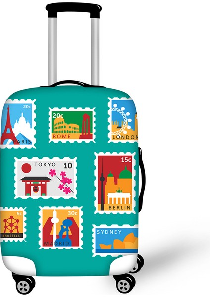 L593 Stili S Beden Forudesıgns Vintage Elastik Kalın Bagaj Kılıfı Seyahat Valizi Toz Geçirmez Koruyucu Kapak Droustom (Yurt Dışından)