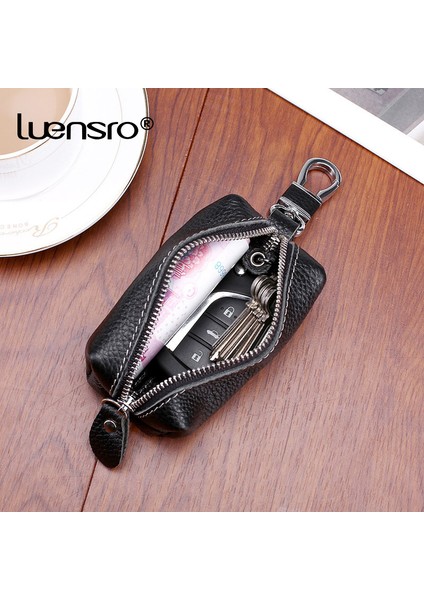 Mavi Stil Lensro Hakiki Inek Derisi Anahtar Cüzdanı Erkek ve Kadın Araba Anahtarı Çantası Cüzdan Çok Fonksiyonlu Anahtar Kılıfı Cinsiyetsiz Moda Evi Temizlikçisi Tutucular (Yurt Dışından) modelleri