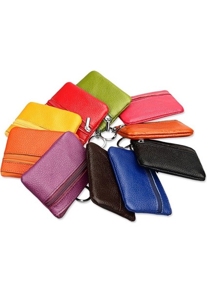 Kahverengi Tarzı Pu Deri Bozuk Para Cüzdanı Kadınlar Küçük Para Çantaları Cüzdan Anahtarlık Kılıf Mini Fonksiyonel Kılıf Fermuar Kart Cüzdanı (Yurt Dışından)