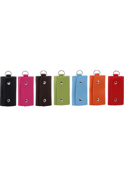 Siyah Stil Pu Deri Anahtarlık Erkek Kadın Anahtar Tutucu Organizer Çanta Araba Anahtar Cüzdan Ev Sahibi Anahtar Kılıfı Mini Kart Çantası (Yurt Dışından)