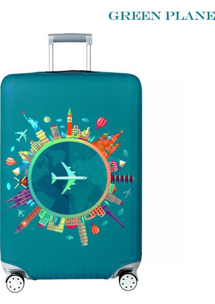 Yeşil Uçak Stili S Beden 2021 Su Geçirmez Kalın Seyahat Valizi Koruyucu Kılıf Bavul Kılıfı Aksesuarları 18 Inç Bavul Için Uygundur (Yurt Dışından)