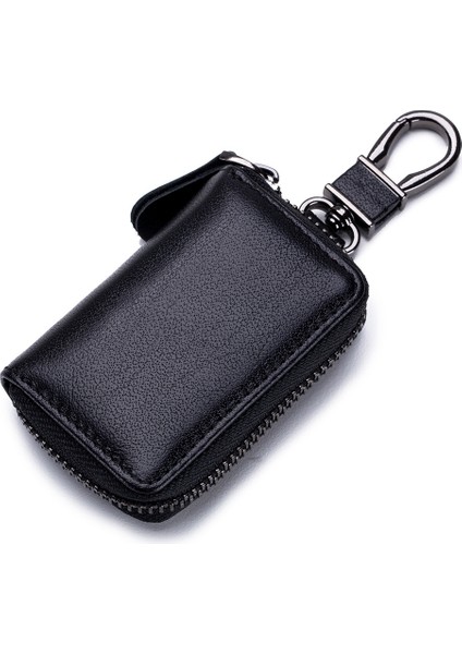 Siyah Stil Anahtar Tutucu Yüksek Kaliteli Inek Derisi Anahtarlık Araba Anahtarları Cüzdan Anahtarları Kılıf Moda Basit Mini Erkek Araba Anahtarı Kılıfı (Yurt Dışından)