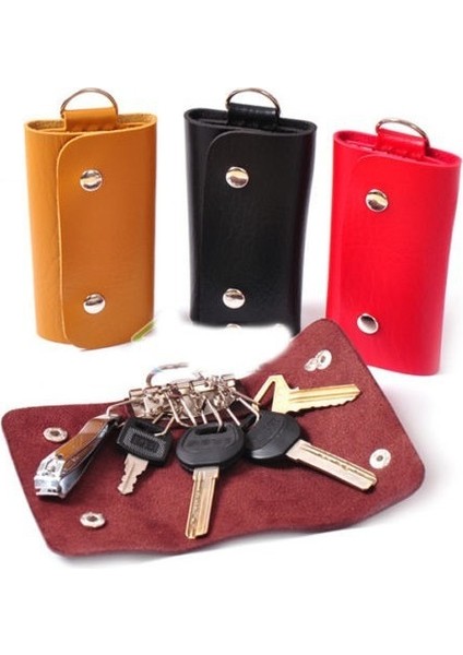 Sarı Stil 1 Adet Yeni Yüksek Moda Stil Katı Anahtar Cüzdan Çanta Cinsiyetsiz Mini Pu Deri Araba Kapıcı Tutucular (Yurt Dışından)
