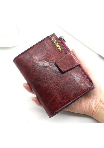 Mor Tarzı Kadınlar Için Yeni Varış Cüzdan Vosvos Yağ Cildi Küçük Cüzdan Bozuk Para Cüzdanı Kilitli Kart Çantası Lüks Fermuarlı Bayan El Çantası Cartera (Yurt Dışından) modelleri