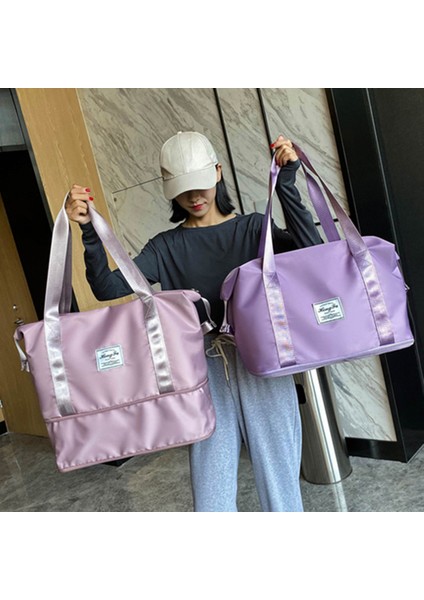 Mavi Stil Kadın Yama Fitness Seyahat Omuz Çantası Casual Bayan Çantaları Büyük Kapasiteli Bagaj Çantaları (Yurt Dışından) modelleri