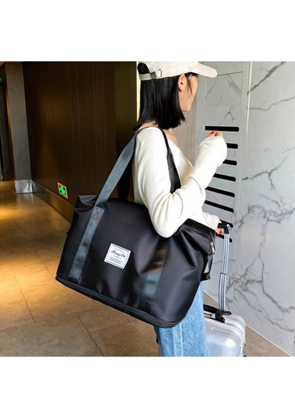 Mavi Stil Kadın Yama Fitness Seyahat Omuz Çantası Casual Bayan Çantaları Büyük Kapasiteli Bagaj Çantaları (Yurt Dışından) indirimleri