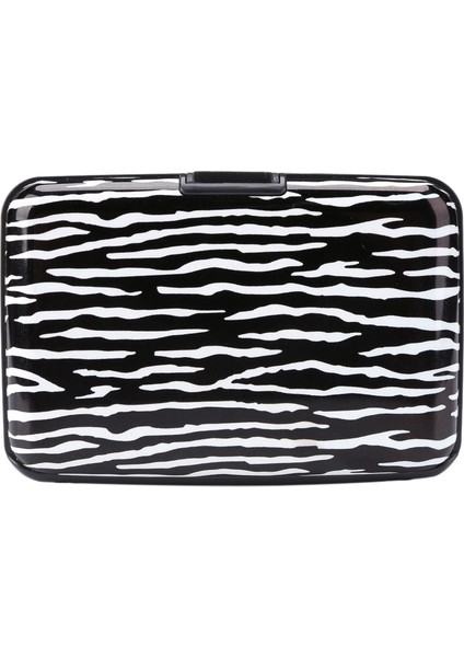 No.2 Tarzı Alüminyum Kredi Kartı Tutucu Zebra Desen Cüzdan Erkek Kadın Metal Çanta Kredi Iş Kartı Kılıfı Cüzdan (Yurt Dışından)